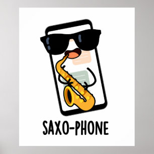 Poster Piadas de Celular Saxo-fone Engraçadas 