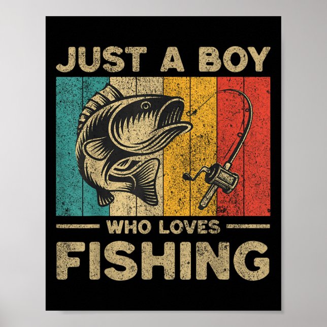 Poster Piadas de Pesca Antigas Engraçadas Rapazes Pescado (Frente)