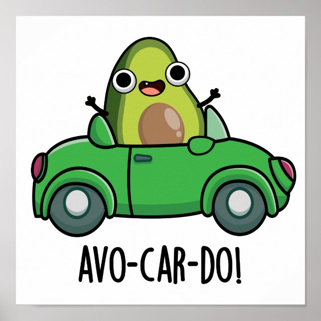 Poster Piadinhas do Avo-car-do de Abacate Divertido  (Frente)