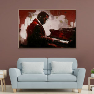 Poster Pianista de bar à noite