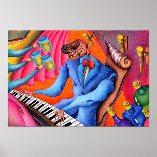 Poster Pianista de jazz. (Frente)
