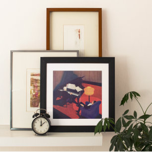 Póster Pianista do Piano Player do Vintage Art Deco Music