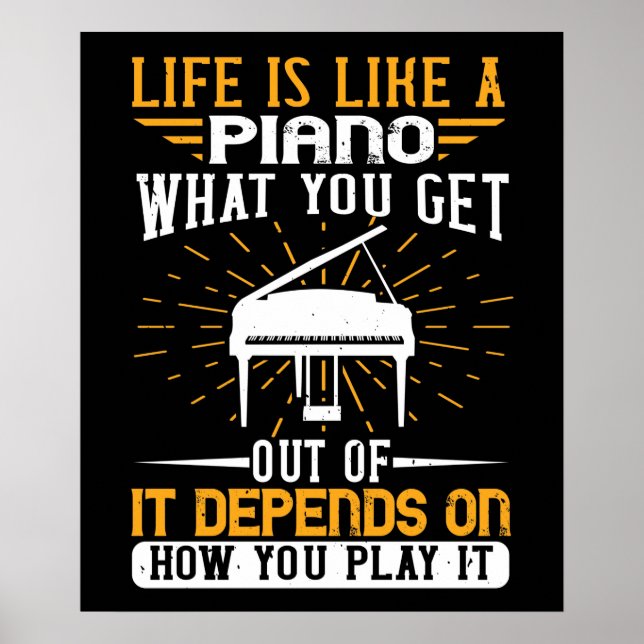 Poster Piano - A Vida É Como Um Piano (Frente)