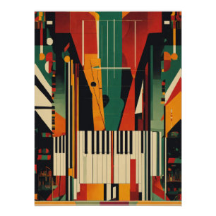Póster Piano Antigo Harlem Renaissance