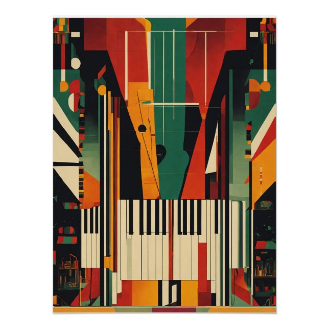 Póster Piano Antigo Harlem Renaissance (Frente)