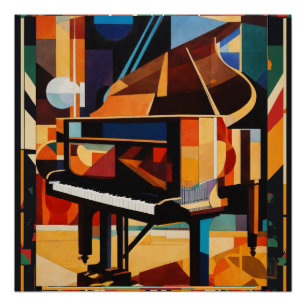 Póster Piano Antigo Harlem Renaissance
