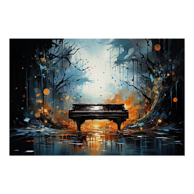 Póster Piano Beauty, fantasia gerada por IA, (Frente)