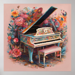 Poster Piano Caprichoso em Flor