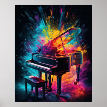 Piano com cores explosivas