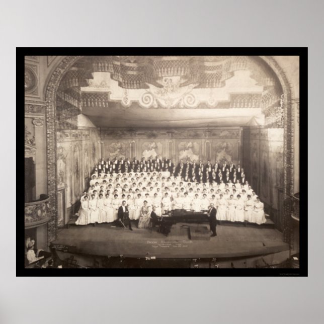 Póster Piano Coro Milwaukee Foto 1906 (Frente)