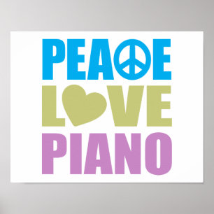 Póster Piano do amor da paz