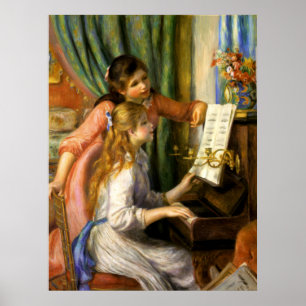 Póster Piano do au de Pierre-Auguste Renoir - de Jeunes