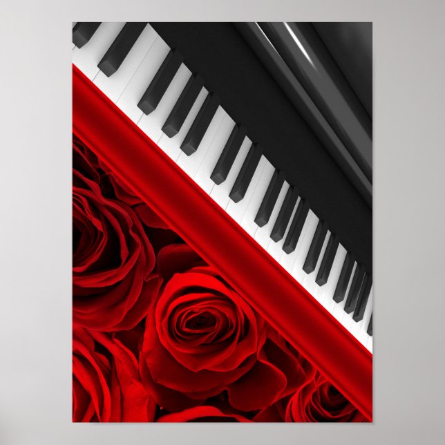 Póster Piano e Rosas (Frente)