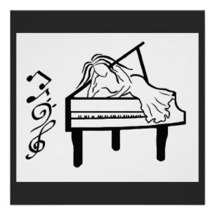Póster Piano Lady