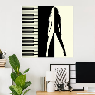 Poster Piano Mulher