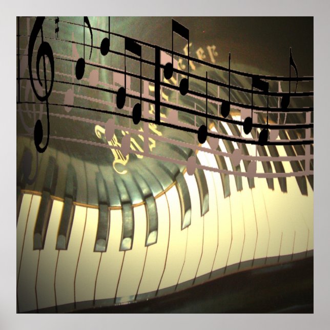 Poster Piano Music Abstrato (Frente)