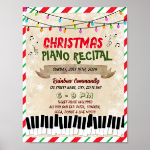 Poster Piano Natal modelo de evento escolar Considerando