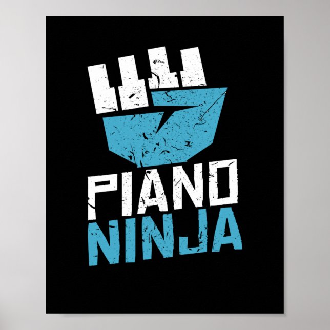 Poster Piano Ninja Clef Music (Frente)
