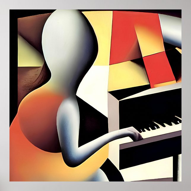 Poster Piano Player - Arte de Pincel (Frente)