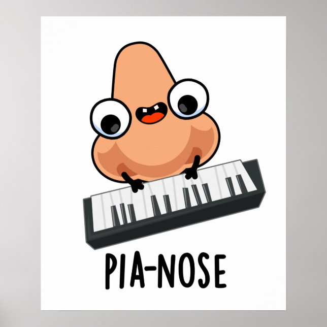 Poster Pianose Engraçado Piano Nose Pun (Frente)