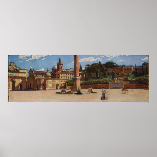 Poster Piazza del Popolo em Roma (1900) Aleksander Gierym (Frente)