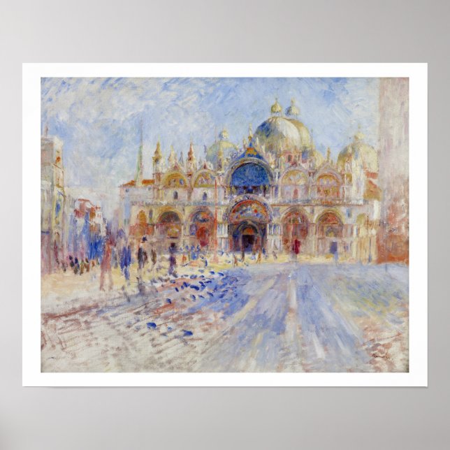 Poster Piazza San Marco, Veneza, 1881 (óleo na canvas) (Frente)