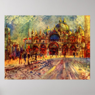 Póster Piazza San Marco, Veneza por Pierre Renoir