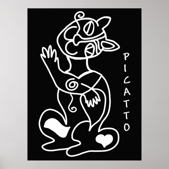Poster Picatto branco a preto (Frente)