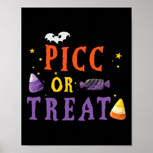 Poster Picc Enfermeiro Halloween Equipe de Acesso Vascula (Frente)