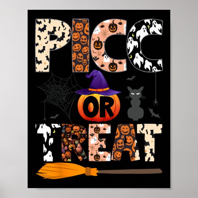 Poster Picc Enfermeiro Halloween Equipe de Acesso Vascula (Frente)