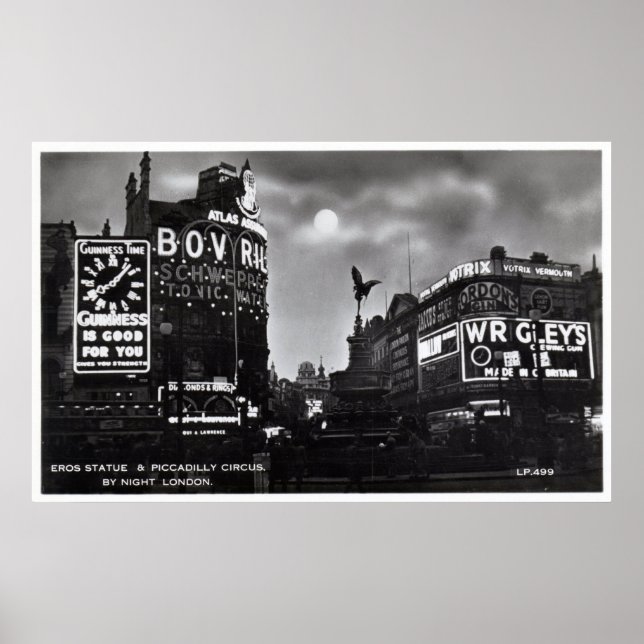 Poster Piccadilly Circus, London Vintage (Frente)