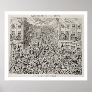 Poster Piccadilly durante a grande exposição, 1851