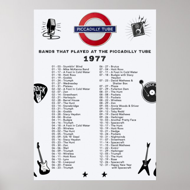Poster Piccadilly Tube - 1977 (Frente)