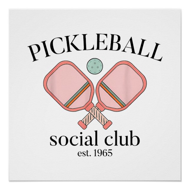 Póster Pickle Ball Social Club EST 1965 Men Women (Frente)
