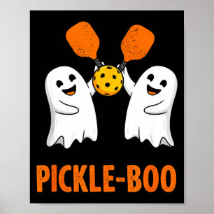 Poster Pickle-boo fantasma engraçado halloween pickleball