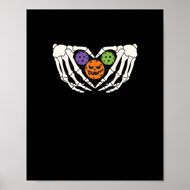 Poster Pickle Engraçado Halloween O Esqueleto Mãos Coraçã (Frente)
