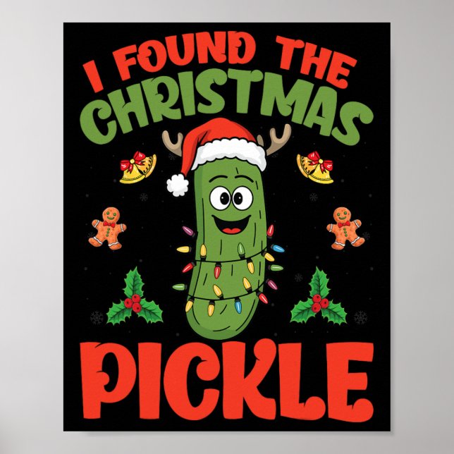 Poster Pickle Santa Hat Xmas Lights - Encontrei O Natal (Frente)
