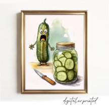 Pickle Wall Art Kitchen Decorre Picles Assustados
