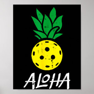 Poster Pickleball abacaxi aloha pickle ball havaí homens
