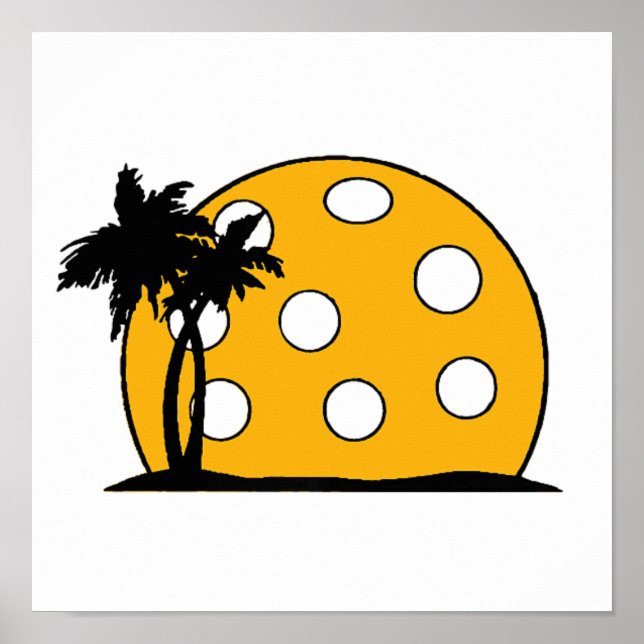 Poster Pickleball Beach Sunset (Frente)