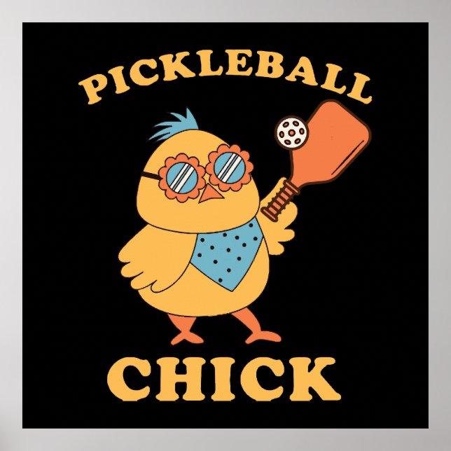 Poster Pickleball Chick - retrô (Frente)