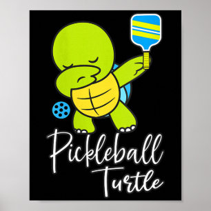 Poster Pickleball feminino tartaruga divertido trocadilho
