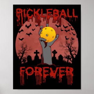 Poster Pickleball Forever para o Dia das Bruxas