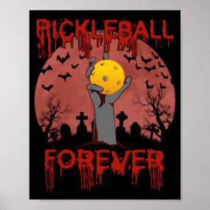Poster Pickleball para sempre no Halloween