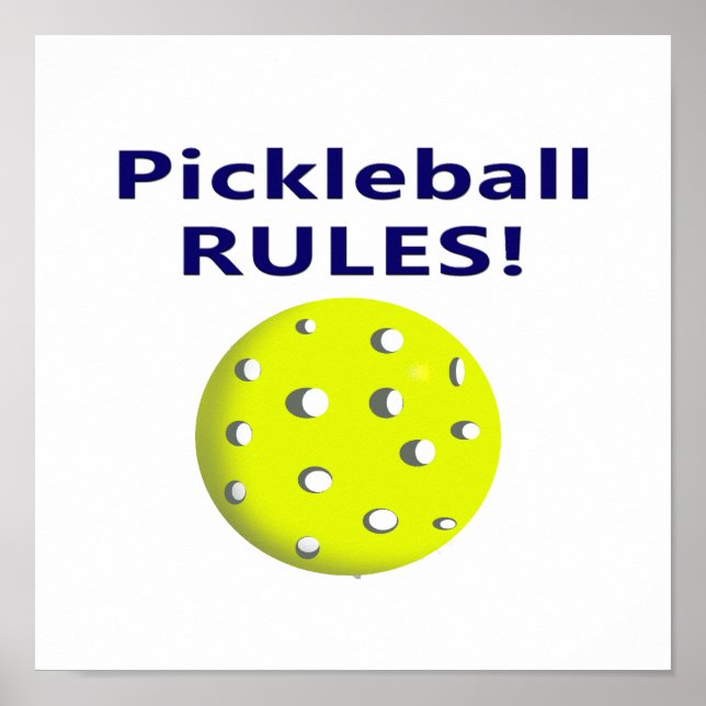 Póster pickleball regras versão de texto azul (Frente)