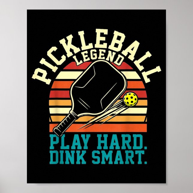 Poster pickleball vintage linhas retro minimal clássico  (Frente)