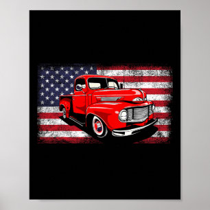 Poster Pickup Patriótico Caminhão Americano no 4º andar