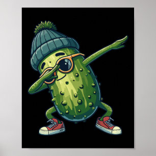 Poster Picle Cucumber Engraçado Dabbing no Dia Nacional d