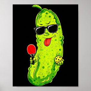 Poster Picles de pickleball com óculos de sol, remo &