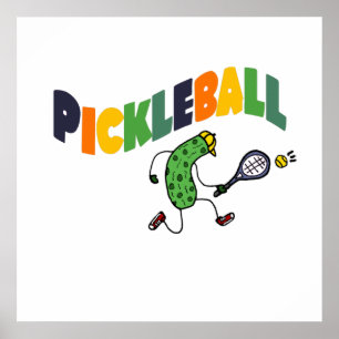 Poster Picles Engraçado Pickleball Jogando Pickleball